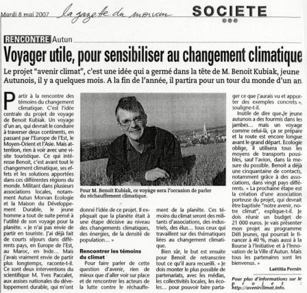 article gazette du morvan 08 mai 2007