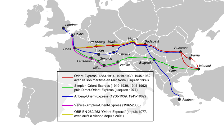 Carte de l'Orient Express